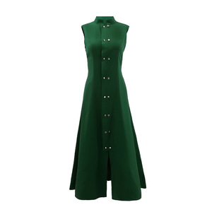 เดรสยาวทรงเอแขนกุดสีพื้นเรียบหรูสำหรับผู้หญิง - Product Image 6