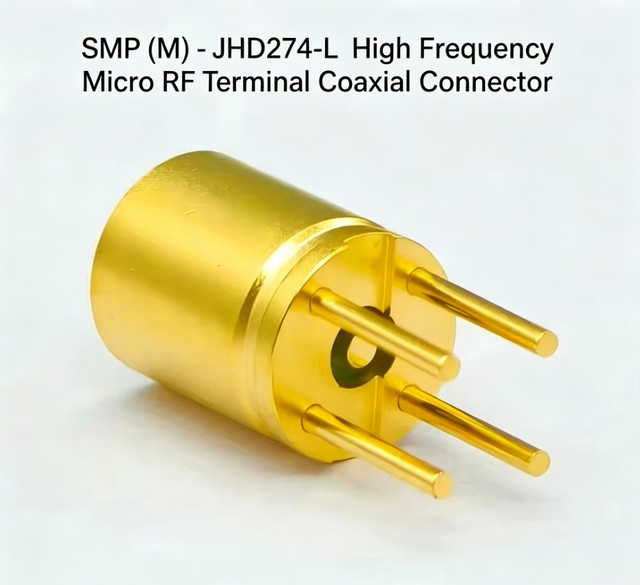SMP(M)-JHD274-L1 Plug Male PCB Mount RF Connector Gold Plated 50Ohm DC-32GHz 500V RMS 5000 Mohm High Frequency Straight Hole