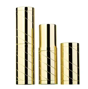 HUIHO, популярный дизайн, низкий минимальный заказ, 12,1 мм, золотистая алюминиевая пустая косметическая упаковка, тюбики для помады с логотипом