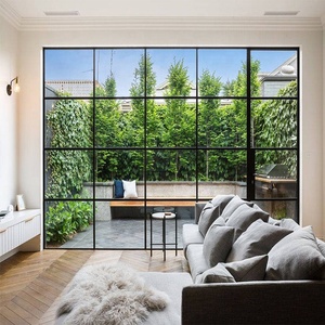 Thiết Kế Nướng Cửa Sổ Thép Trang Trí Cửa Sổ Kính Kim Loại Cố Định Bên Ngoài Cửa Sổ Kiểu Pháp - Product Image 1