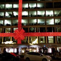 Décorations de Noël géantes personnalisables en LED avec paillettes, nœuds décoratifs pour les murs d'hôtels, centres commerciaux, boîtes cadeaux 3D, maisons