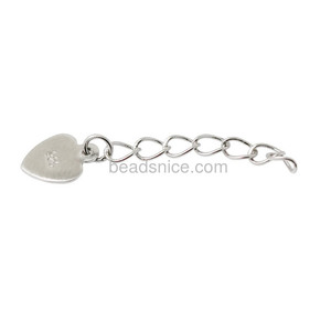 Beadsnice 925 Sterling Silver <strong>Necklace</strong> Bracelet Chain <strong>Extender</strong> with the heart charm pendent ID 27515 - Product Image 2