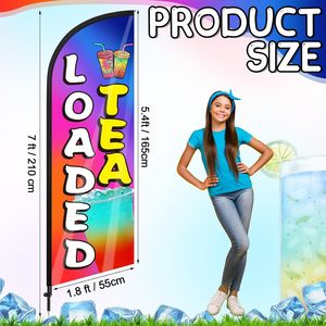 7 قدم من الألياف الزجاجية سارية العلم مادة البوليستر الرقمية المطبوعة ريشة شوبر راية العلم لمتجر الأعمال الإعلان الأرض - Product Image 2