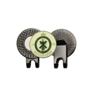 Marqueur de balle de golf Halloween, mini laser, clip en cuir pour visière de chapeau, accessoire de chapeau, haut-parleur pour gravure, ensemble avec logo personnalisé