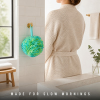 Éponge de bain en maille pour la douche, Loofah doux exfoliant pour hôtel et maison, Éponge de bain Loofah, Gommage corporel, Logo personnalisé OEM ODM
