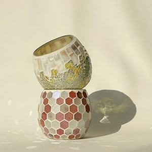 Envase de Vidrio Mosaico Colorido para Velas, Proveedor con Alta Demanda, Decoración para el Hogar y Baño, Recipiente para Hacer Velas - Product Image 3
