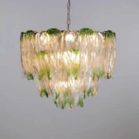 Lustre moderne en verre vert dégradé JYLIGHTING, luminaire suspendu en verre soufflé à la main pour salon salle à manger