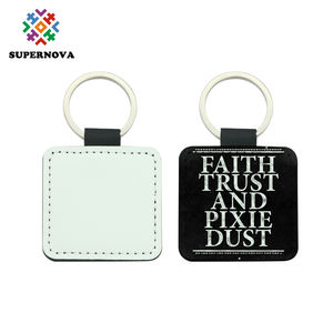 Sublimación llavero en blanco Transferencia de Calor DIY doble tamaño impreso círculo llavero PU cuero doble cara llavero personalizado DIY papá - Product Image 3