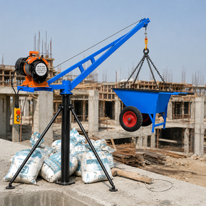 Mini Grúa de Servicio Pesado con Polipasto Eléctrico de Cable Metálico para Elevación de Materiales de Construcción en Techos y Edificios - Product Image 4