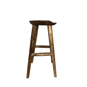 Tabouret de bar moderne et écologique, minimaliste, rectangulaire, plat, en teck, 40x40x75, meubles de maison pour salon, Gubuk Bali - Product Image 3