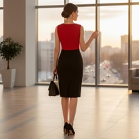Robe fourreau moulante noire élégante pour femme, longueur genou, idéale pour le bureau ou les soirées, OEM ODM
