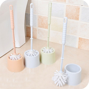 Toilet <b>Brush</b> Set With Base Thickened Plastic <b>Round</b> <b>Brush</b> For Bathroom Cleaning - Product Image 2
