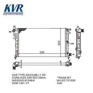 Radiateur de refroidissement pourRadiateur CITROËN OEM 1331.PY 95496579 95496528 Système de refroidissement par radiateur haute performance - Product Image 1