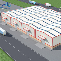 Entrepôt à structure métallique, bâtiment préfabriqué à grande portée pour le stockage industriel et la logistique