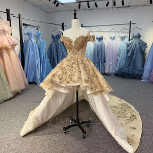 Dy20267 2 1 Vestido de Gala de Gasa para Quinceañera con Apliques Brillantes, Lentejuelas en Capas, Escote Corazón, Hombros Descubiertos, Personalizado, Formal - Product Image 2