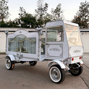 Cercueil funéraire électrique personnalisable en argent, avec chariot à chevaux, couvercle en verre et structure en acier haute résistance - Product Image 1