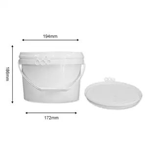 1L 3L 4L 5L Round Plastic Bucket Food Grade Storage Bucket Snack Bucket