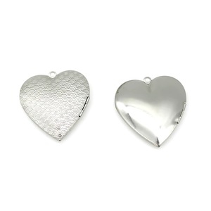 Colgante de caja de fotos en forma de corazón de acero inoxidable con patrón de rosas para hacer joyas, regalo unisex - Product Image 2