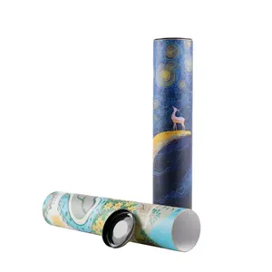 Emballage en tube de papier kraft personnalisé pour boîte d'emballage cadeau parapluie de vin boîte de papier d'impression CMJN pot composite rond