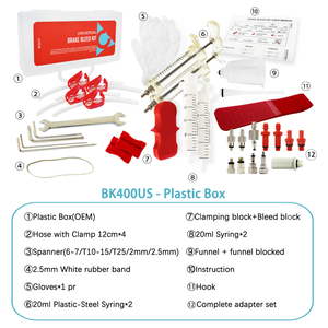 Kit Universal <span class=keywords><strong>de</strong></span> Herramientas para Purgar <span class=keywords><strong>Frenos</strong></span> <span class=keywords><strong>de</strong></span> Disco Hidráulicos para Bicicletas <span class=keywords><strong>de</strong></span> Montaña y Carretera, Compatible con <span class=keywords><strong>SHIMANO</strong></span>, MAGURA, HAYES, AVID, FORMULA (Plástico y Metal) - Product Image 4