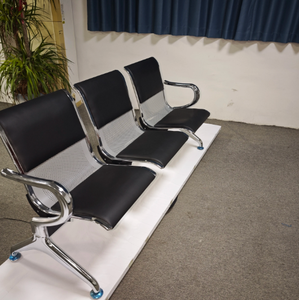 Banc d'attente robuste en cuir avec coussin pour salon de coiffure, aéroport, réception et salle d'attente - Product Image 3