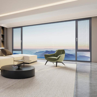 Ventana Abatible de Aluminio de Alta Gama, Grosor de Pared de 1.8-3.0 mm, 6063-T6, Soldadura Láser Integral, Aislamiento PA66GF25 para Lujo