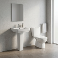Usine directe articles sanitaires salle de bain en céramique évier de toilette Combo intérieur Vistaar S piège ensemble de toilette et lavabo piédestal ensemble