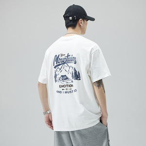 เสื้อยืดคอกลมทรงหลวมสไตล์อเมริกันสำหรับผู้ชาย ผ้าฝ้ายแท้ 260 กรัม พิมพ์ลายตามสั่ง รับดีไซน์โลโก้แบบดรอปชิปปิ้ง - Product Image 4