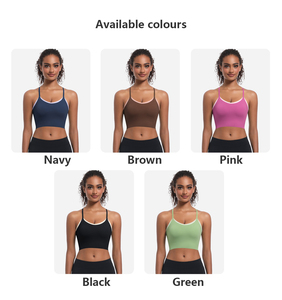 XW-7042 Vente en gros Fitness Personnalisé Spaghetti Strap Col Rond Sportswear Plus La Taille Dos Nu Yoga Gym Femmes Soutiens-Gorge De <span class=keywords><strong>Sport</strong></span> - Product Image 5
