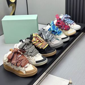 Sneakers Chunky Dad Unisexe Personnalisables pour Couple, Chaussures de Marche Rétro à Plateforme Antidérapantes, Lacets Colorés, Cuir Véritable, Toutes Saisons - Product Image 1