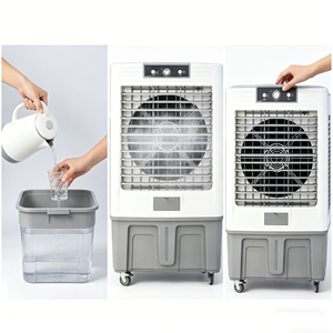 Refroidisseur d'air évaporatif portable 120W 40L d'eau 3 vitesses pour maison, bureau, hôtel, ventilateur de refroidissement autonome en plastique écologique - Product Image 3