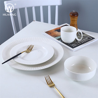 Assiette ronde en porcelaine blanche, vente en gros, Service de vaisselle, vente en gros