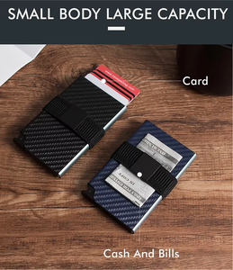Business Minimalist Carbon Fiber <b>RFID</b> Blocking Credit Card Holder Pop Up Cards 4-6 Cards Slim <b>Wallet</b> <b>for</b> <b>Men</b> - Product Image 2