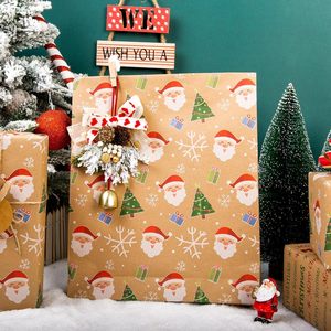 Kraft Christmas <b>Wrapping</b> <b>Paper</b> Roll Reversible Santa Tree Design 46.8 Sq Ft Recyclable Gift Craft <b>Paper</b> - Product Image 4