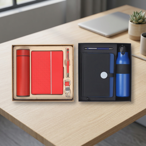 Coffret Cadeau Promotionnel de Luxe Personnalisé en Métal Gaufré avec Journal Intime et Bouteille – Nouveauté pour le Nouvel An, Thanksgiving et Noël - Product Image 3