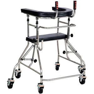 Alat Bantu Jalan 6 Roda Adjustable Stainless Steel untuk Anak dan Dewasa, Walker untuk Hemiplegia - Product Image 1