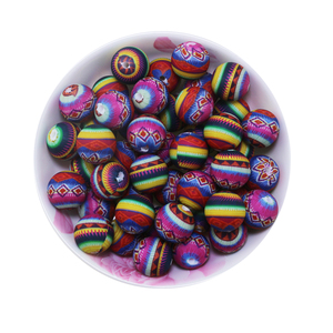 Cuentas de Silicona con Diseño Boho a Rayas, Novedad 2024, 15MM, Redondas, Coloridas, para Hacer Joyería y Manualidades - Product Image 3