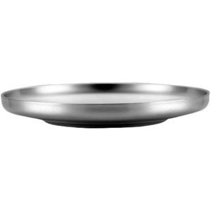 Stainless Steel Double Layer Heat Insulating Round Plate For Grilling Meat And Sashimi Serving Party Use - Product Image 5