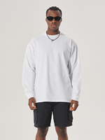 T-shirt personnalisé en gros de haute qualité 100% coton lourd, logo personnalisé, t-shirt à manches longues pour homme