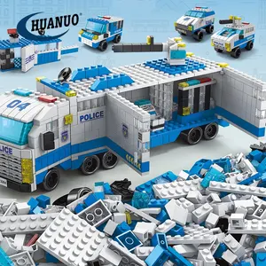 Whole sale 1000 PCS Educational DIY blocks & model building toys 6 In 1 Police Car Building Block Set For 5-7 years