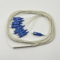 Divisor de Fibra Óptica Tipo PLC MINI, Precio de Fábrica, 1:8, Tubo de Acero, 1x8 Vías, Conector SC UPC/PC, Cableado LAN, Proyecto FTTH, 5 Años de Garantía