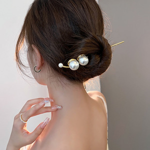 Elégant <span class=keywords><strong>Chignon</strong></span> Pins Updo Baguettes <span class=keywords><strong>Perle</strong></span> Minimaliste Bâtonnets de Cheveux en Métal pour Brioches Épingle à Cheveux Chinois - Product Image 6