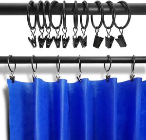 LLPJS Pack Metal Curtain Rings With Clips Curtain Clip Rings <b>Hooks</b> For Hanging Drapery Drapes Bows Curtain Rod Rings Inch Interi - Product Image 5
