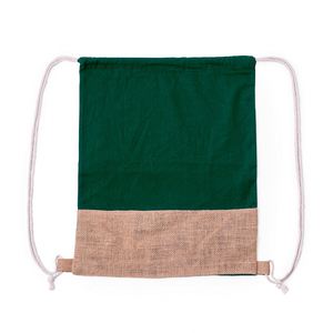 Promotional Custom Logo Eco-friendly Sustainable Classic Handmade Cotton Jute <b>Drawstring</b> <b>Backpack</b> Bag Sports Gym Fitness Use - Product Image 5