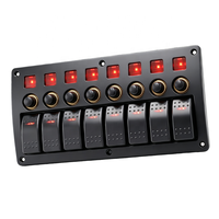 Panneau d'interrupteur à bascule multifonction rouge à Six boutons 12v 20A/24V 10A DC 6 Gang pour bateau marin de voiture