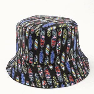 Flower Animal Cartoon Printed Fisherman <b>Hat</b> <b>Reversible</b> <b>Bucket</b> Cap <b>Hat</b> - Product Image 4