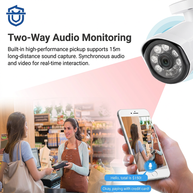 4CH 8MP 4K PoE Security Camera System Outdoor Smart Full-Color Night Vision CCTV Video Security Monitoring Kit