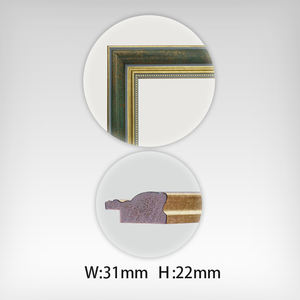 Cadre photo élégant vert forêt foncé avec bordure dorée, double face, écologique, imperméable, taille personnalisable, salon, chambre à coucher - Product Image 3