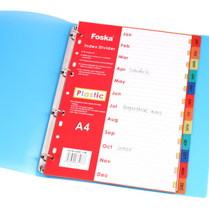 Divisori Foska Rinforzati con 11 Fori, in PP Spesso, per Soggetti Scolastici, Rapporti d'Ufficio, Manuali di Formazione, Documenti Legali - Product Image 1
