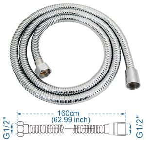 Tuyau de douche flexible G1/2 à connexion universelle 1,6 m, anti-torsion, pour douchette à main, protection double anti-pliure, pour salle de bain - Product Image 6